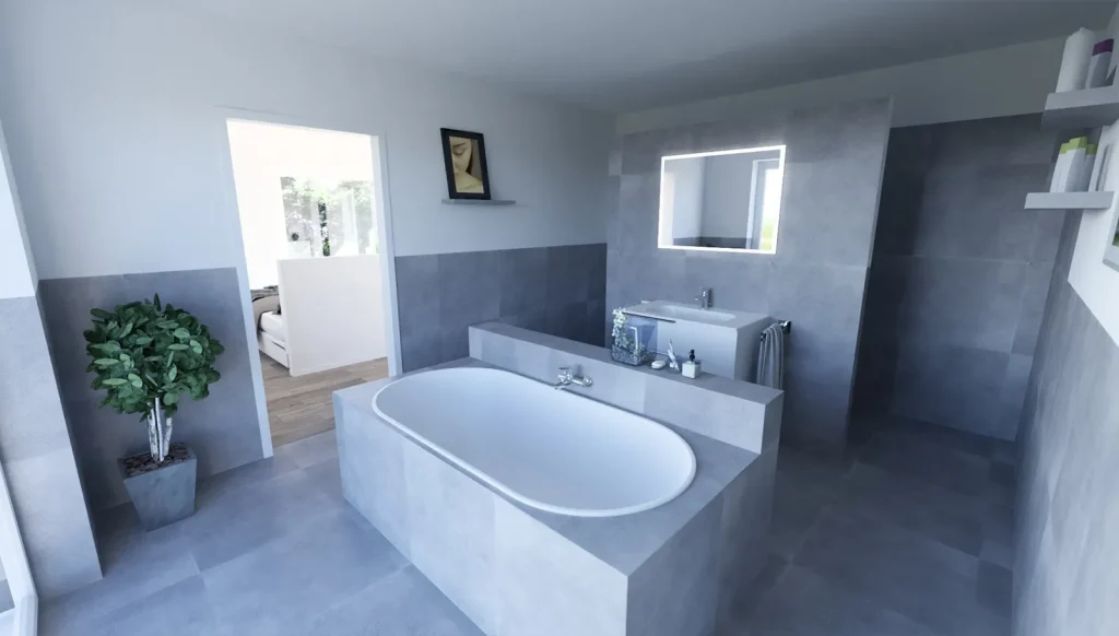 Bungalow Flat - Badezimmer mit Wanne