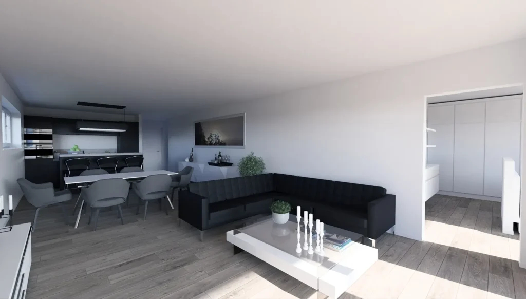 Bungalow Flat - Wohn- und Essbereich