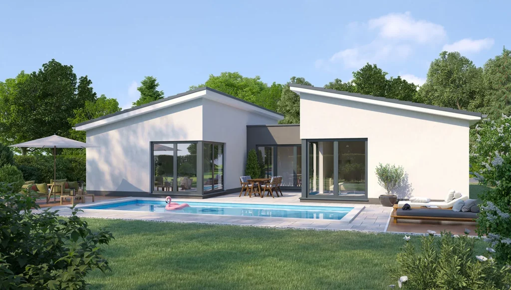 Bungalow Atrium - Gartenansicht